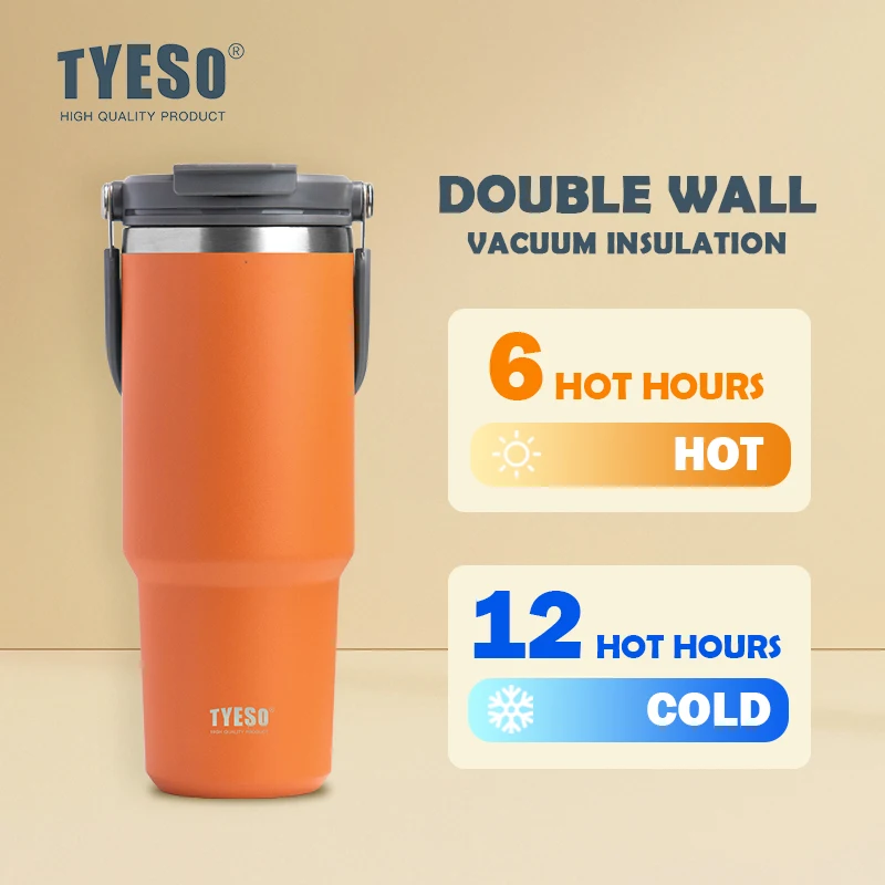 TYESO TS-8829/TS-8830 1050ml/1200ml Double layer Vacuum Stainless Steel 304 Insulation Cup Sports Outdoor Portable Cup