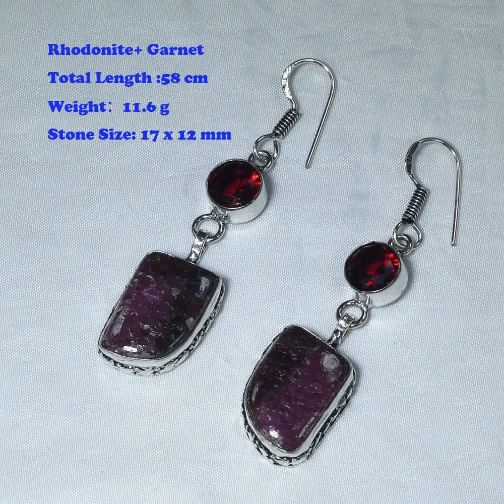 Genuine Jasper Amethyst Rose Quartz Blood Stone Labradorite Agate Black Onyx Earrings  Silver Overlay Copper