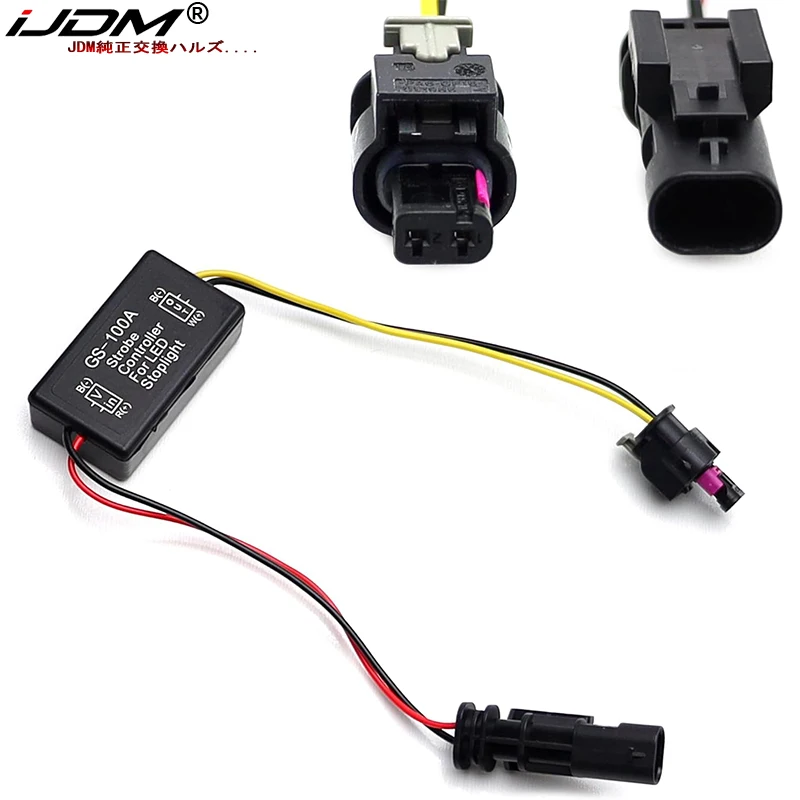 1pc For Jeep Wrangler JL JLU Plug-N-Play F1 Style Third Brake Light Strobe/Flash Attention Module Box/Harness 2018-up
