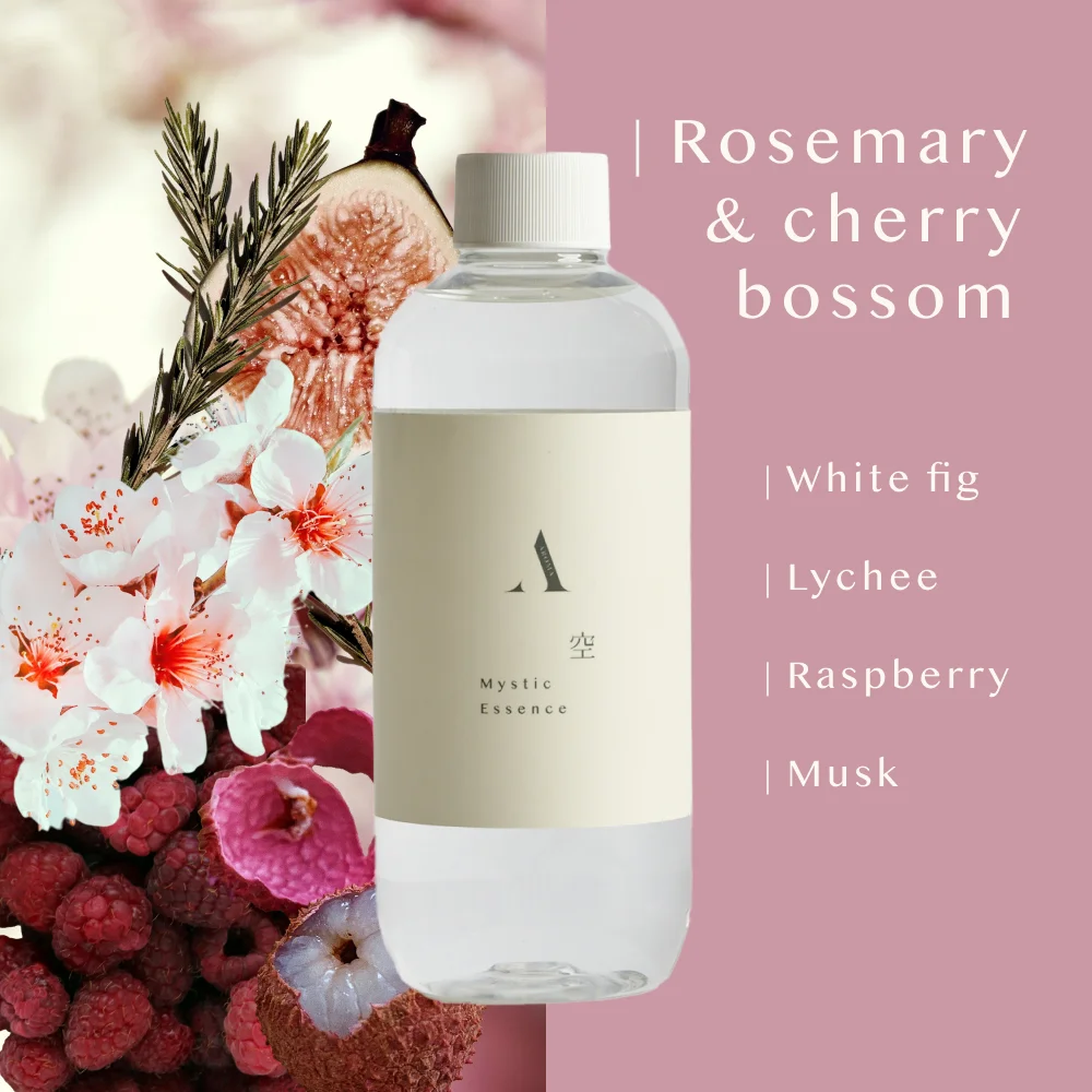 Diffuser Refill | Mystic Essence クウ ' (Kū)'   | 250ml |  Cherry Blossom |  Rosemary Aroma Fragrance Pack