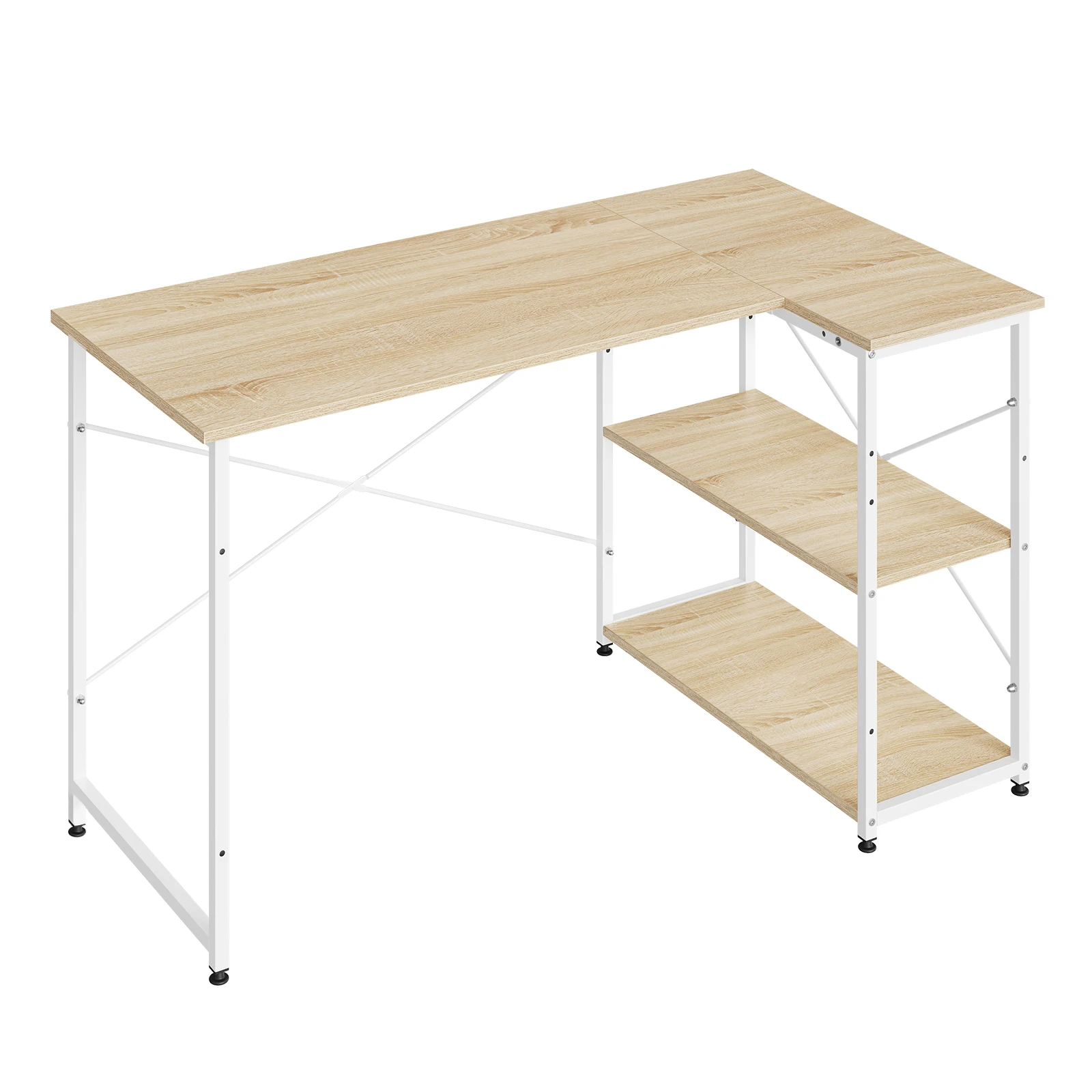 WOLTU 1PC Computertafel L-vormig bureau PC Laptoptafel Werkstation Studie Bureau Eetkamer Gamingtafel