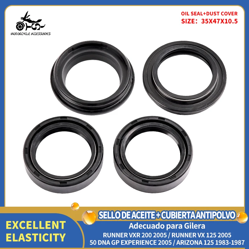 Retén de Aceite y Guardapolvo para Horquilla Delantera SJ 35x47x10.5 para GILERA 50 DNA ARIZONA 125 200 FAST RTX VX 125 RUNNER RX125 TRIAL 125 VXR