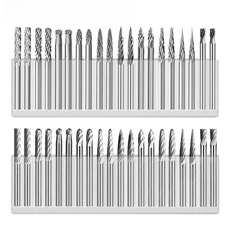 Fraise de travail en carbure de tungstène, ciselure, râpe rotative, lime, diamant, acier, bois, métal, pierre, 3x3mm, 1/8 pouces