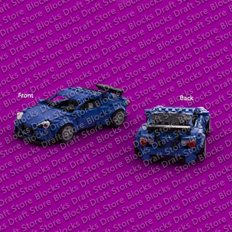 Speed Racing Car Model MOC Building Bricks Blue JDM Sports Car Modular Technology Holiday Gifts Assemble Toy Suit Display QWERT