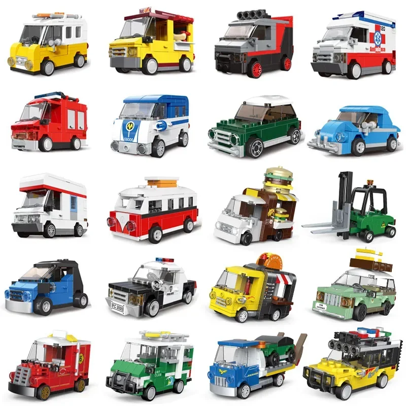 Voiture de course Bus ingénierie véhicule Ambulance retirer modèle blocs de construction brique jouets enfants garçons Compatible avec Lego
