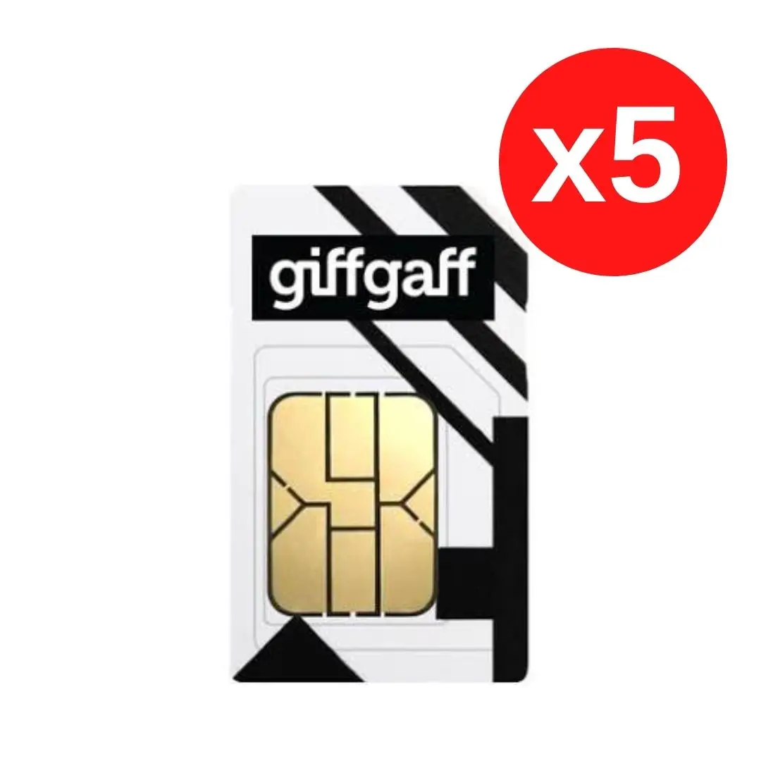 UK Sim Card England Sim GiffGaff SIM Card x 5 Pieces Use WorldWide Free Incoming SMS Worldwide United Kingdom Sim Cards