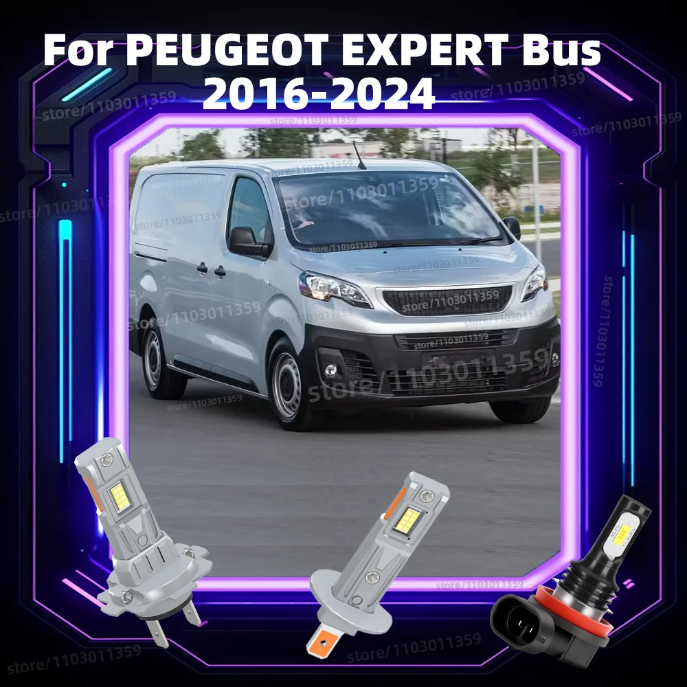 2/6Pcs CANBUS LED Car Headlight Fog Light Bulbs For PEUGEOT EXPERT Bus 2016 2017 2018 2019 2020 2021 2022 2023 2024
