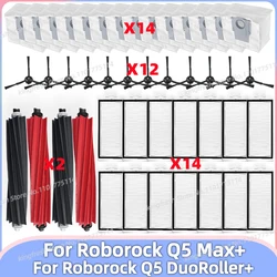 Kompatybilny z Roborock Q5 Max+ / Q5 DuoRoller+ Części Zamienne do Robota Odkurzającego Główna Rolka Szczotka Boczna Filtr HEPA Worek na Kurz