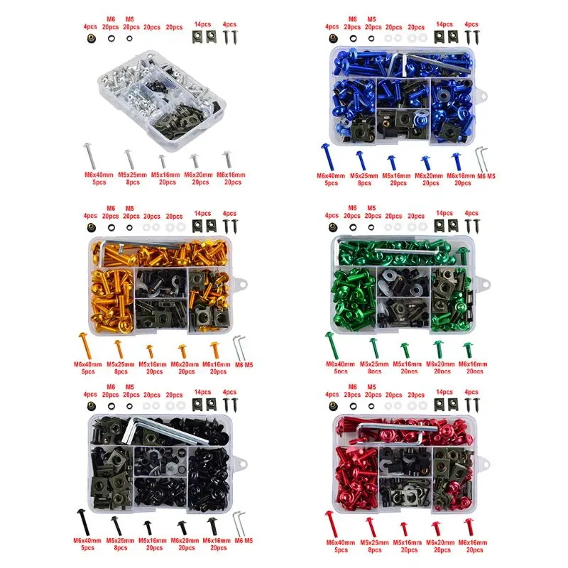 Tornillos de carenado para motocicleta, Kit de pernos de carrocería para motocicleta, 6 colores, CBR600RR, CBR900RR, CBR929RR, CBR1000RR, CBR 600RR,