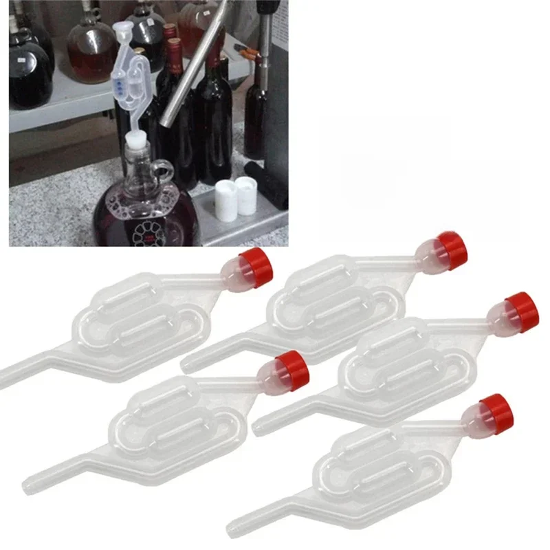 5 sztuk śluzy w kształcie litery S, Homebrew Bubble Airlock Carboys korek i zawór uszczelniający fermentera z przelotkami spożywczymi produkcja wina — zdjęcie 2
