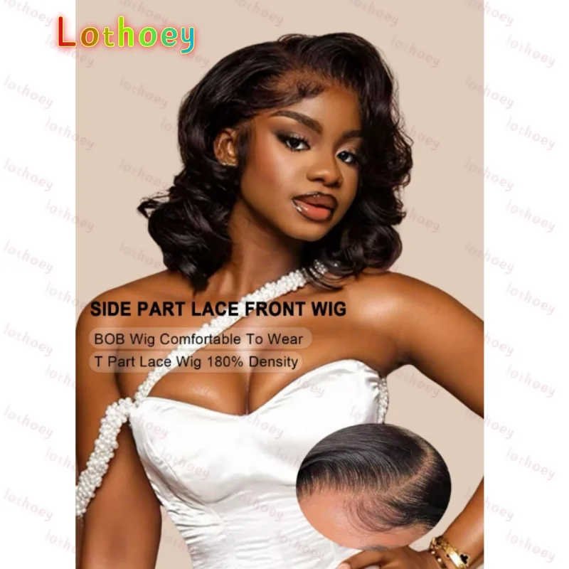 

Wig short Bob Wig human hair without Wig Side Part Transparent Lace human hair 13x6 Lace Wig Brazilian human hair Wig