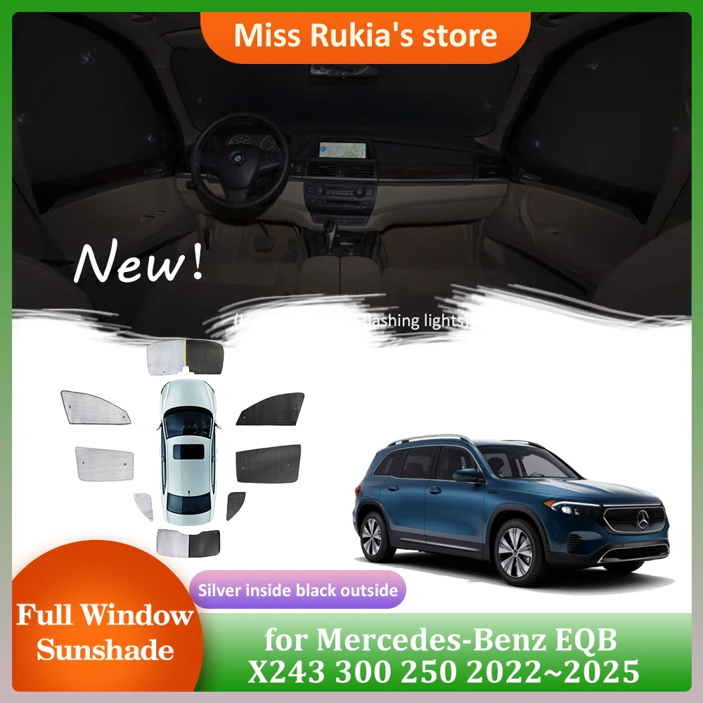 

Car Sunshades for Mercedes-Benz EQB X243 300 250 2022~2025 Roof Windows Sun Visor Windshield Curtain Sunroof Cover Accessories