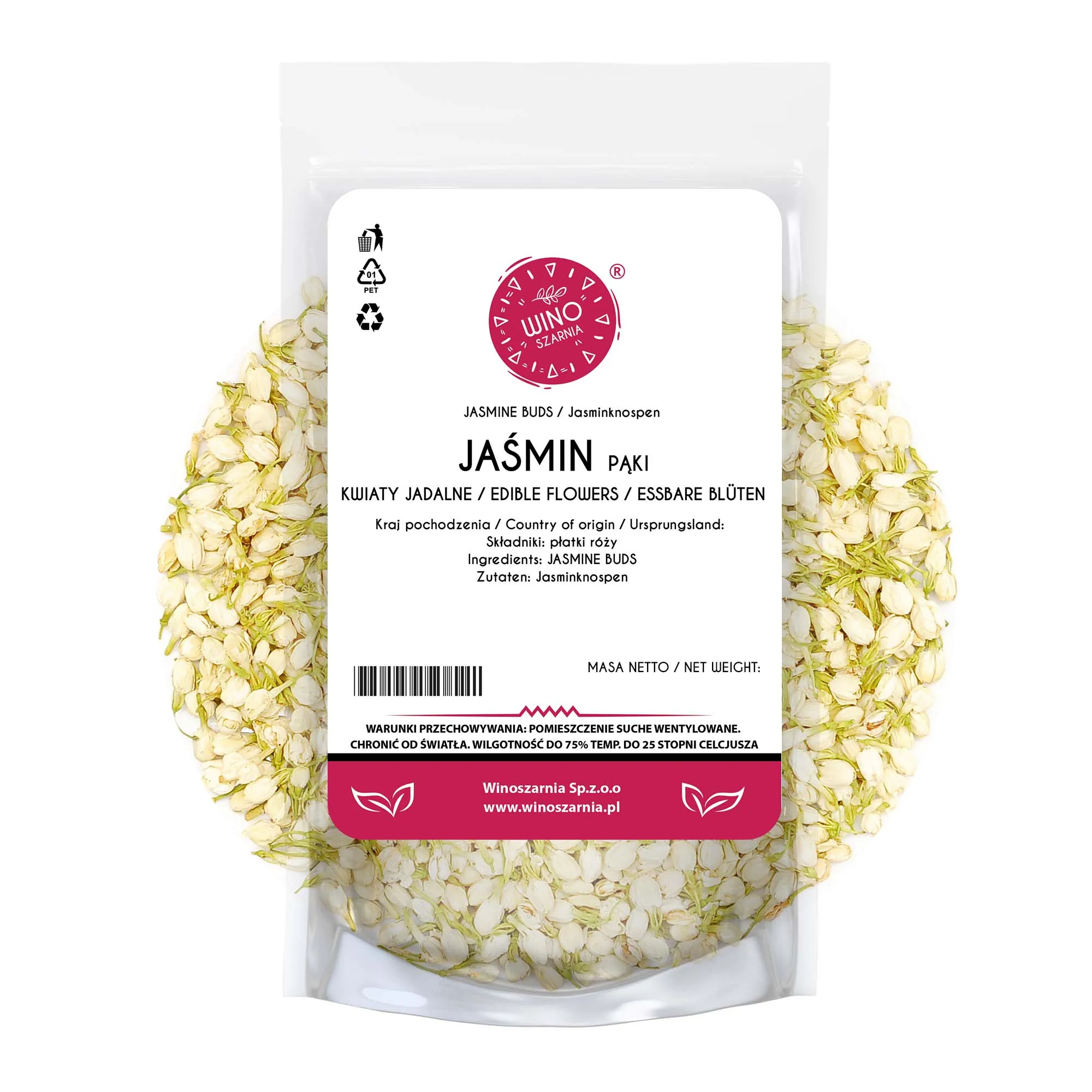 Gedroogde jasmijnbloemen 100g Natuurlijke eetbare theebotjes Eetbare bloemen