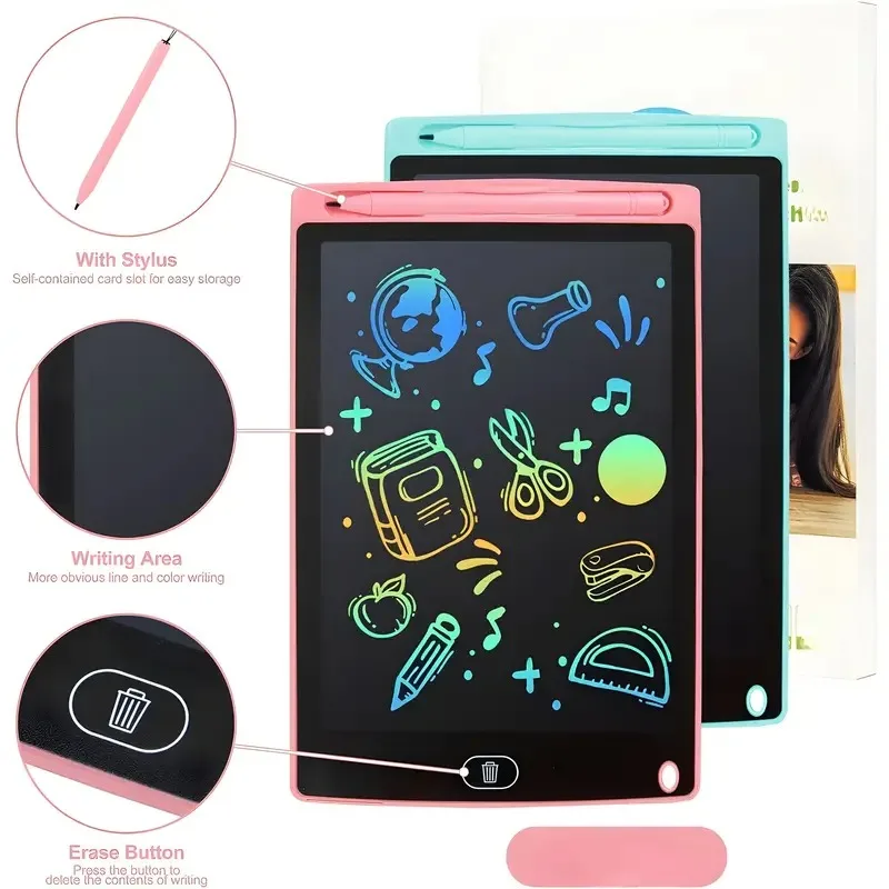 Prancheta de desenho eletrônico de 10 polegadas, brinquedos para crianças, pintura educacional, tela lcd, escrita, tablet, doodle, apagável, reutilizável