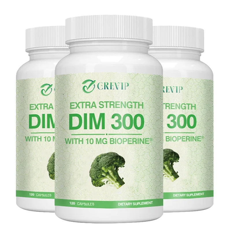 DIM Supplement 300mg - Organic Broccoli - Hormone Balance, Reduce Acne and Promote Prostate Health - 120 Capsules