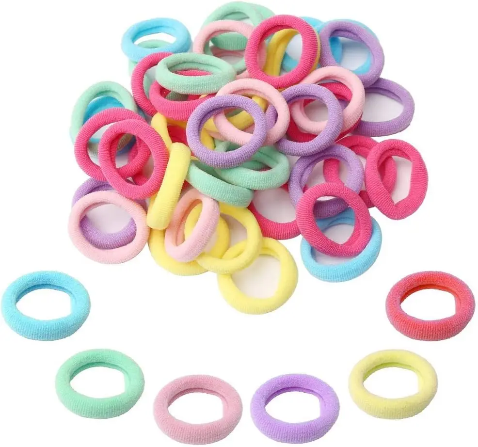 500/200/100PCS Nylon Elastic Hair Bands Women Girls Colorful Ponytail Hold Hair Tie Rubber Bands Scrunchie Hair Accessories