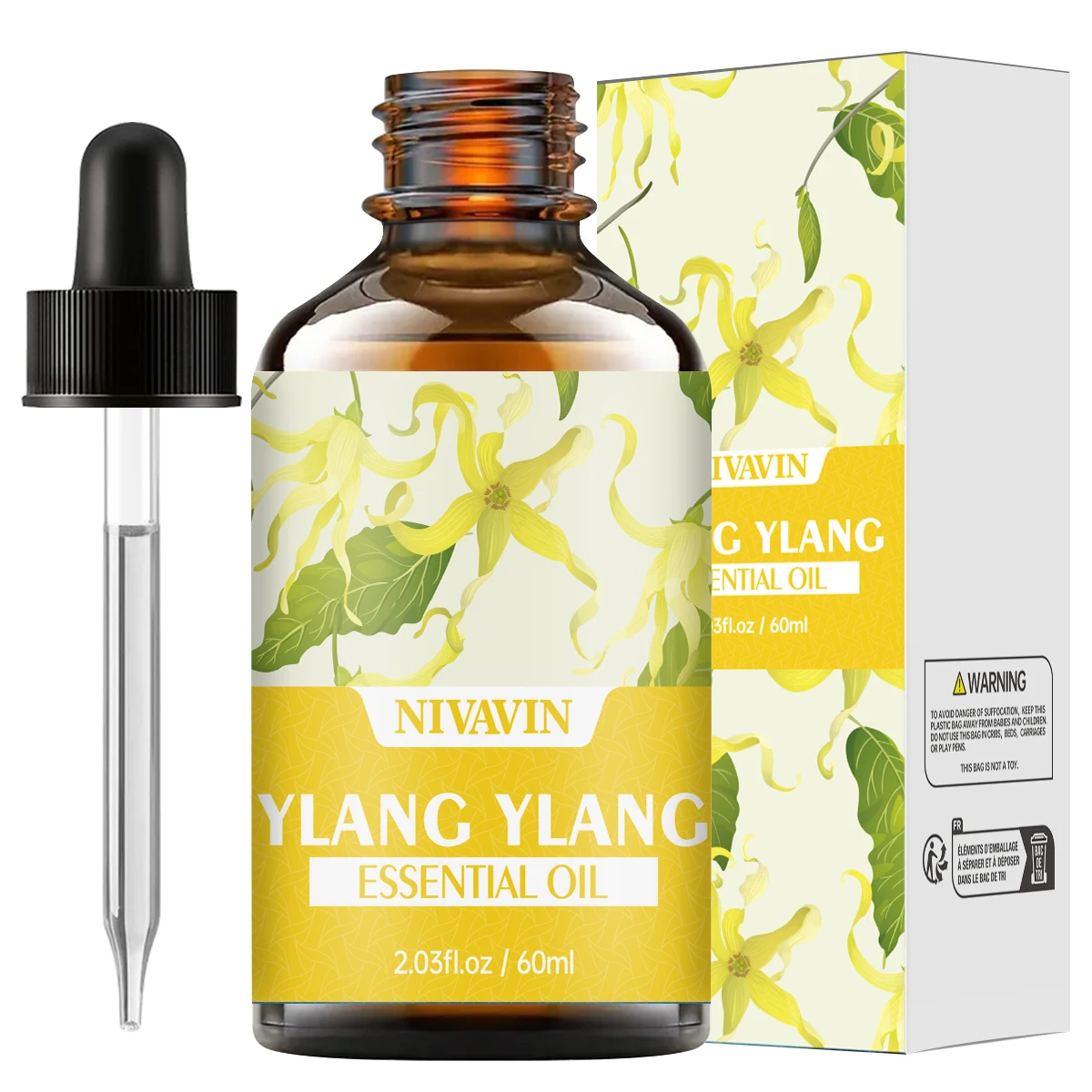 30 ml/60 ml/100 ml NIVAVIN Ylang Ylang ätherisches Öl Körpermassage Hautpflege Feuchtigkeit und Luftfrische