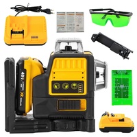 3D 3D Vertical Degree 12V Lithium Battery Tool 12 Lines Laser Level Horizontal Green Light Level Meter Outdoor