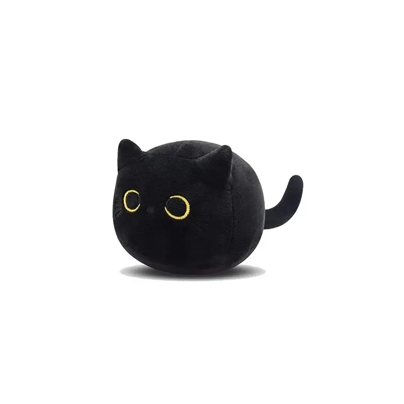 Kawaii Black Cat Soft Plush Pillow para Crianças, Brinquedos Boneca Adorável, Decoração do Quarto,