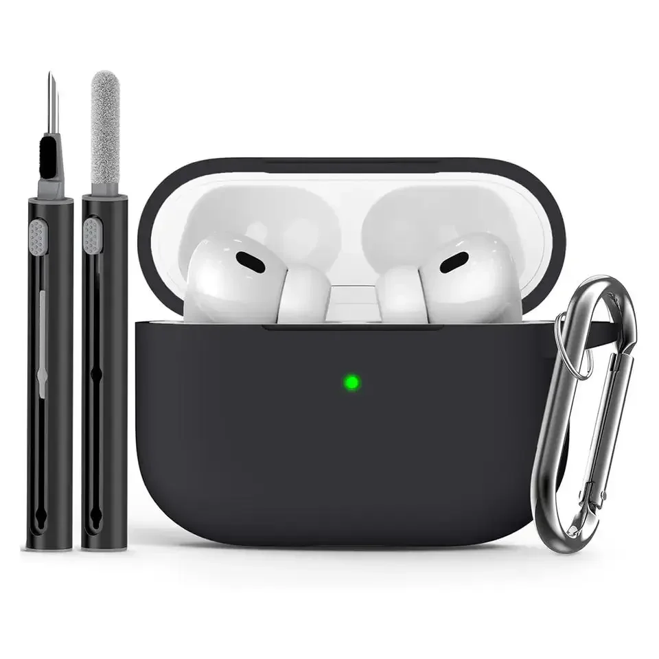 Capa AirPods Pro com Kit Limpador, Capa Protetora de Silicone Macio para Apple AirPod Pro 2ª e 1ª