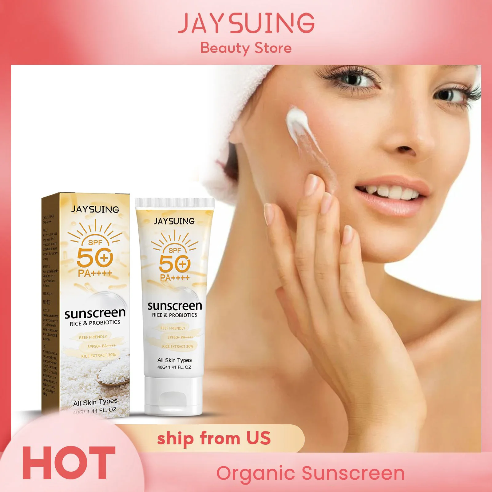 Rice & Probiotics Sunscreen Waterproof Whitening Moisturizing Brightening SPF 50 Facial & Body Multi-function Sunblock Lotion