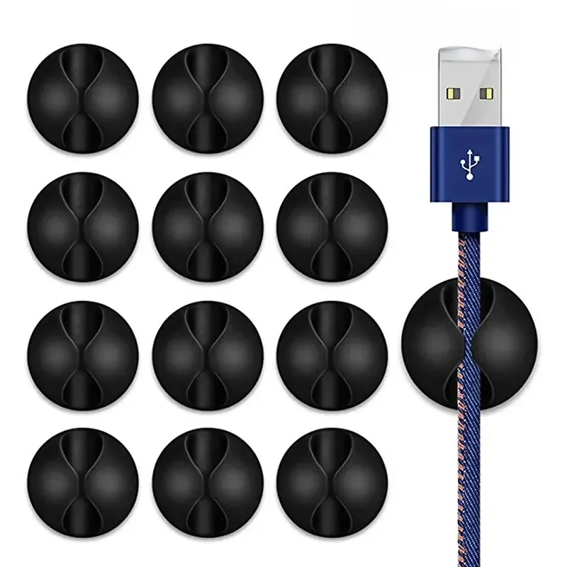 20PCS Cable Clip Winder Organizador Rodada Carregador Cord Clips Desk Tidy Management Wire Adhesive