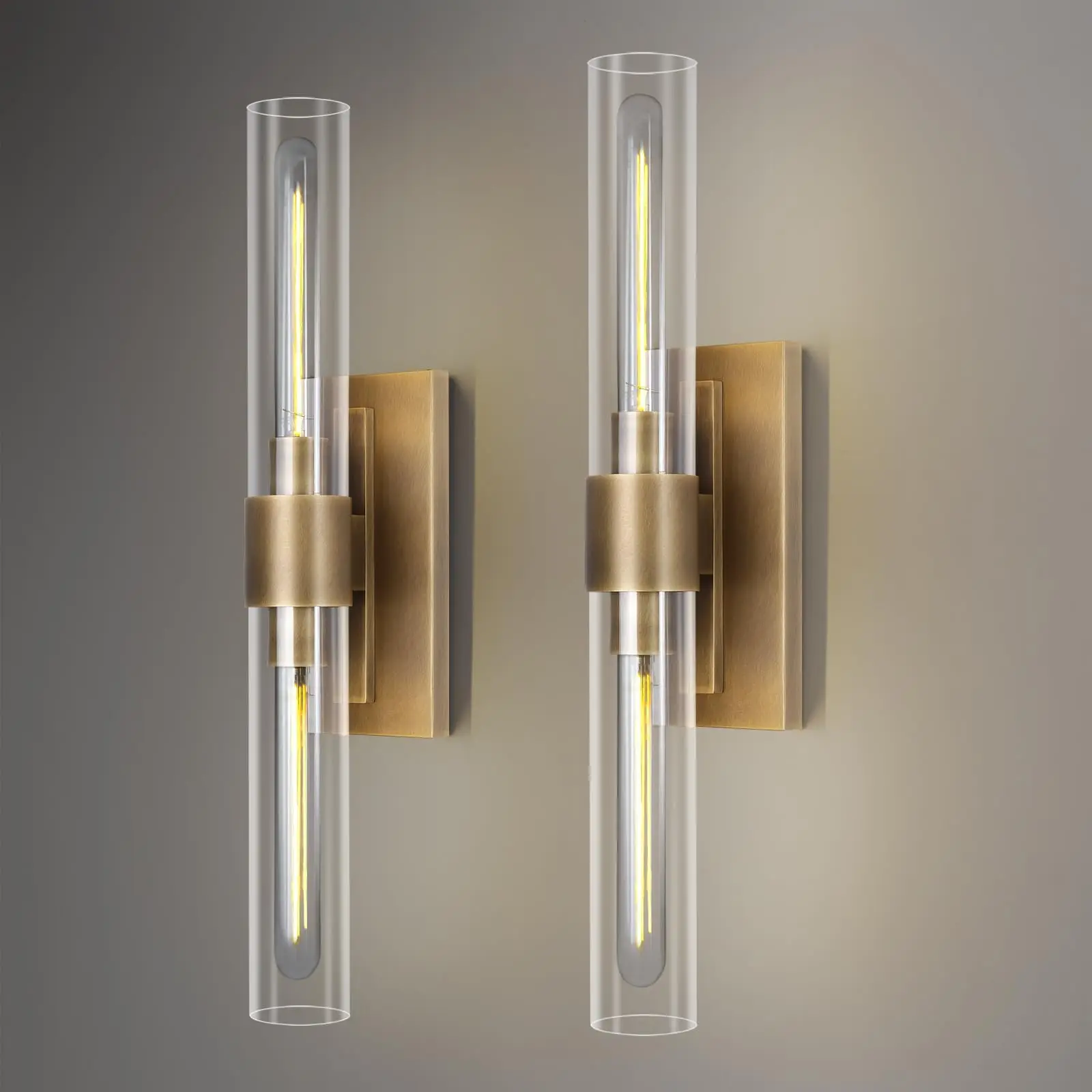 

Wall Sconces Set of Two Brass Wall Lights for Bathroom Vanity Gold Sconces Indoor Brass Wall Sconces for Mirror Vanity Bedroom