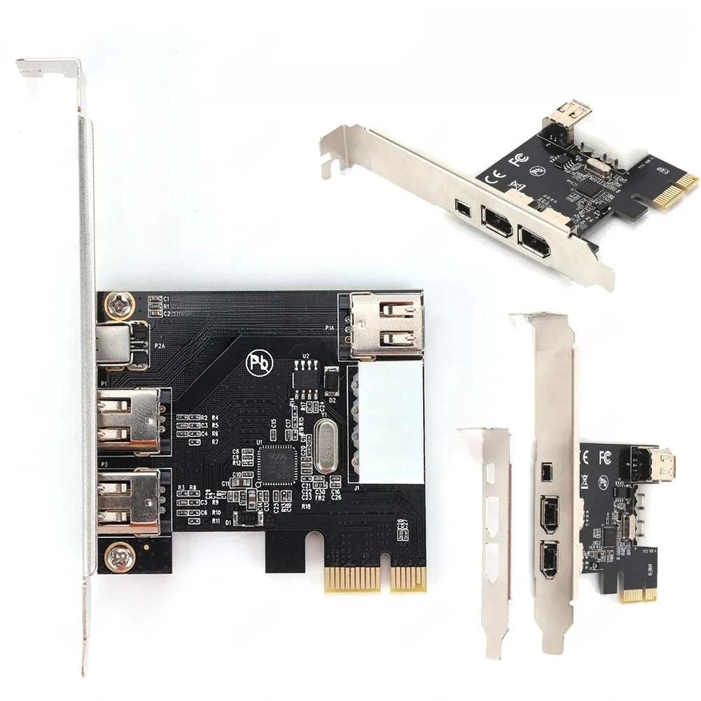 Carte d'acquisition vidéo PCI-E 1X à 16X 1394 DV, adaptateur Firewire 6 broches à 4 broches, 3 Ports, pilote gratuit, accessoire pour ordinateur de bureau