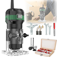 800W 6-Speed Electric Trimmer Electric Router Woodworking Engraving Slotting Trimming Carving Machine Kit With Milling Cutter
