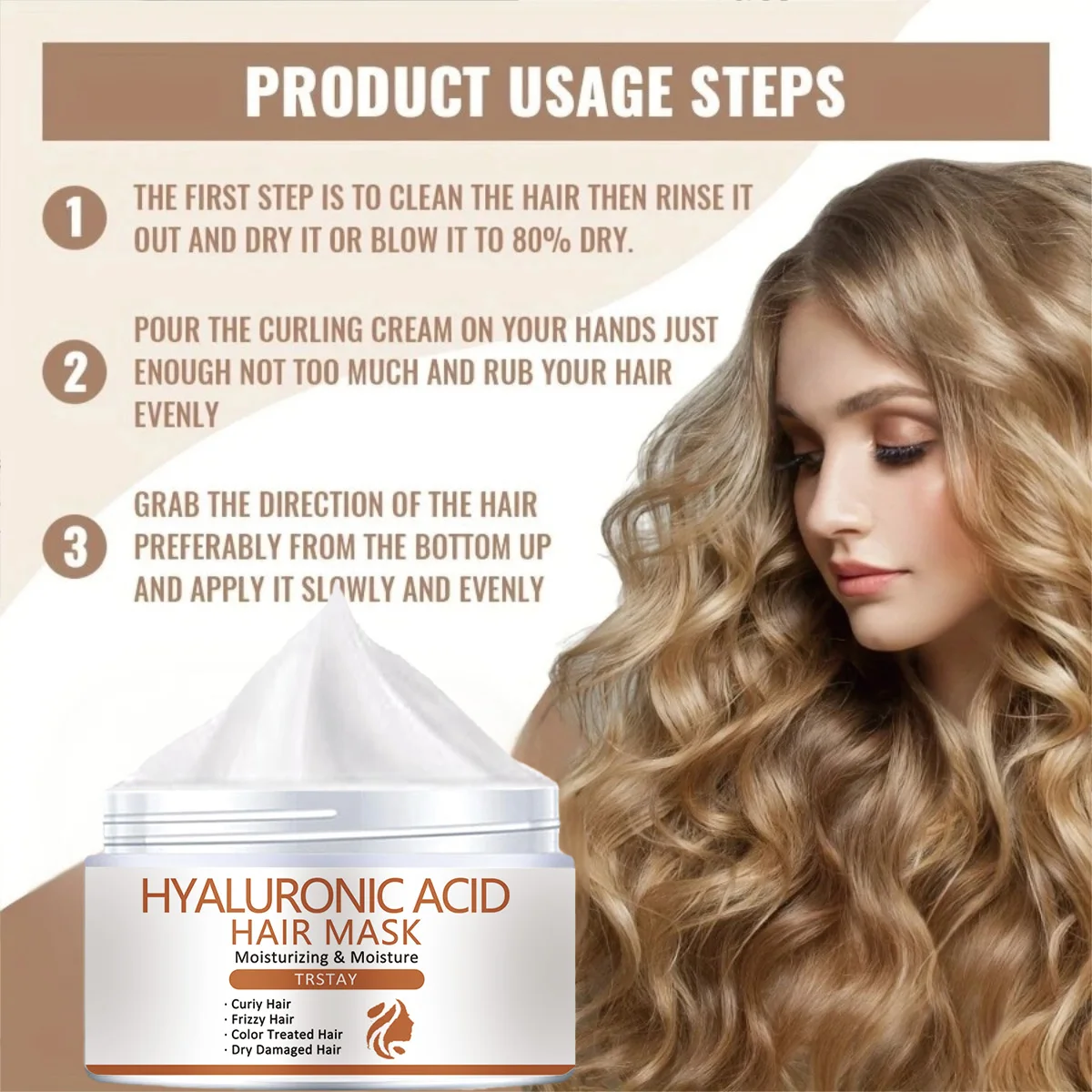 Hair Treatment For Dry Damaged Hair Deep Hydration Smooth Easy To Comb Repair Curly Hair - Image 4