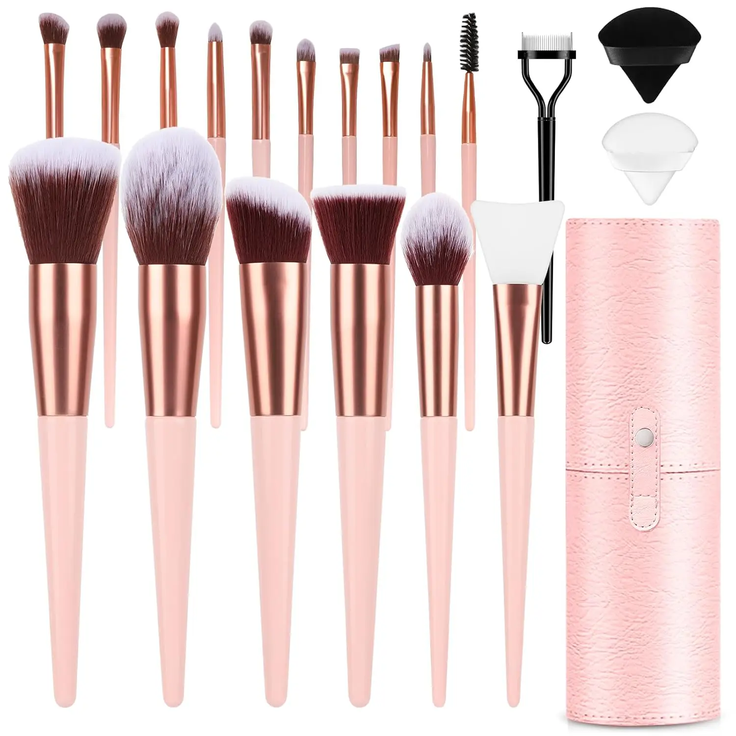 BESTOPE PRO Makeup Brushes With Case 20PCs Professional Makeup Brush Set, Foundation Powder Eyeshadow Brush Set Eyebrow Conceale