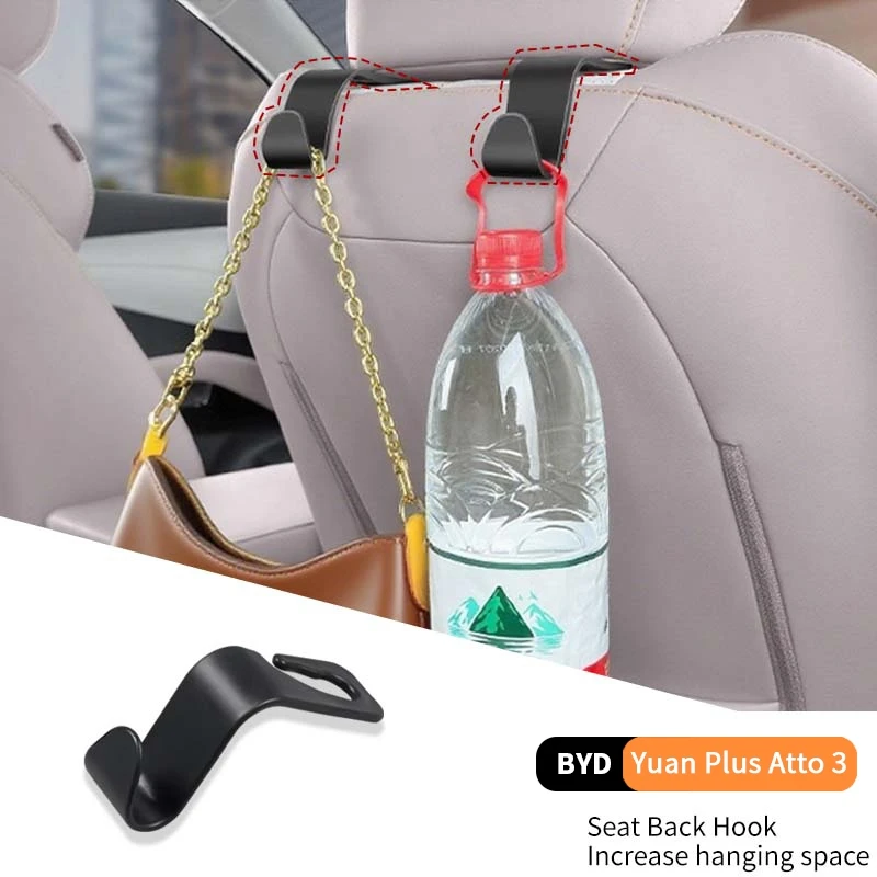 

For Byd Yuan Plus Atto 3 2025 Car Seat Hook ABS Strong Load-bearing Capacity Organizer Holders Scratch Wear resistant Interior