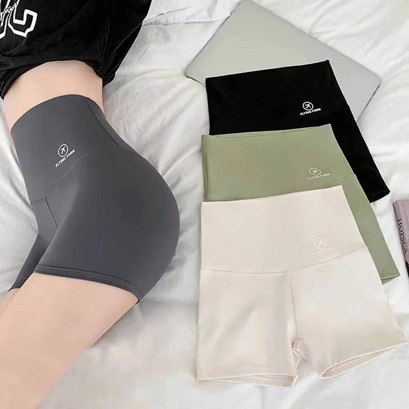 กางเกงขาสั้นสตรีสูงเอวกีฬาฟิตเนส Seamless Legging หญิง Body Shape ชุดชั้นในยืด Lift Up ท้องแบนนักมวย