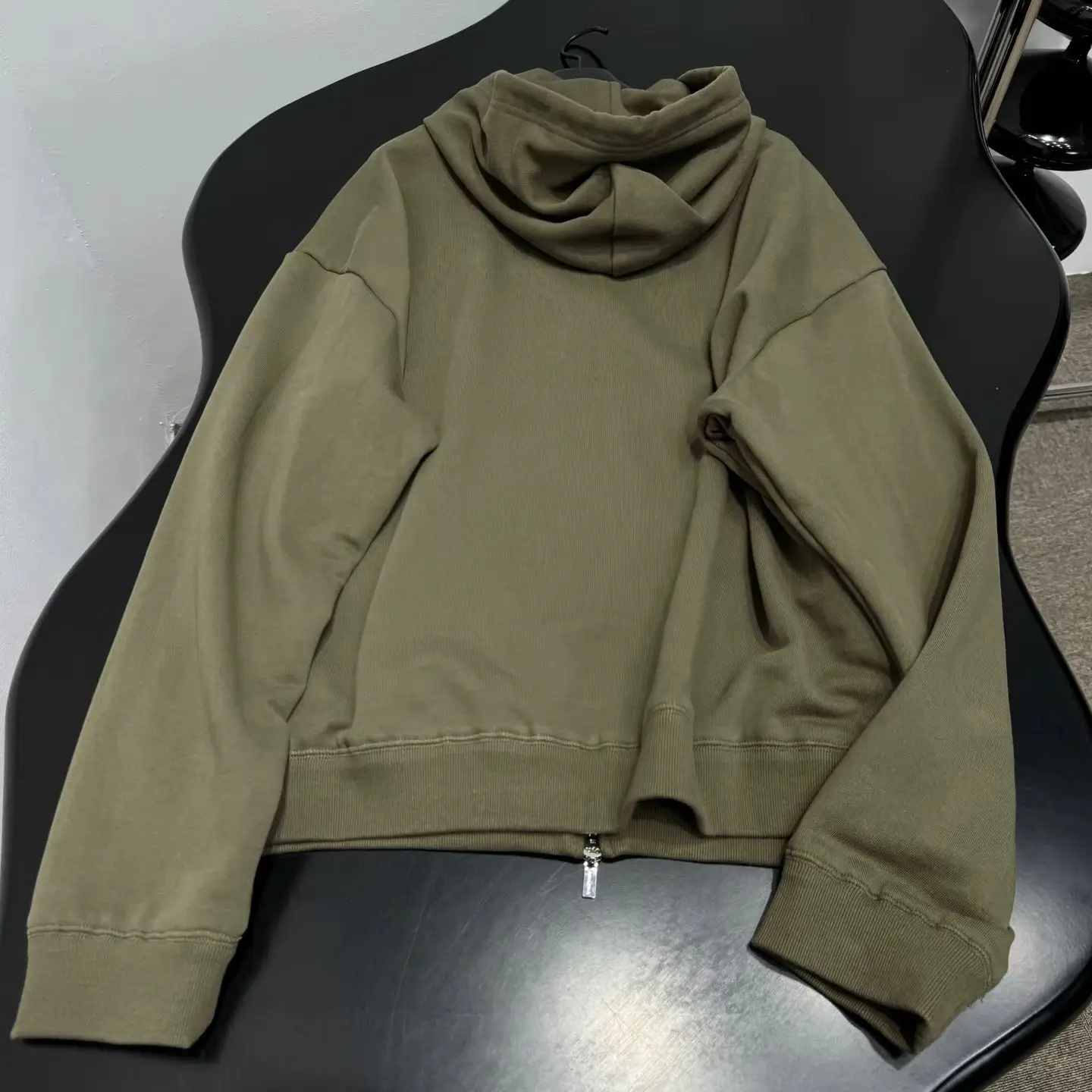 

Women Clothes Early Spring Wear Cotton Zipper Jacket Drop Shoulder Design Olive Green Color Scheme Comfortable And Versatile