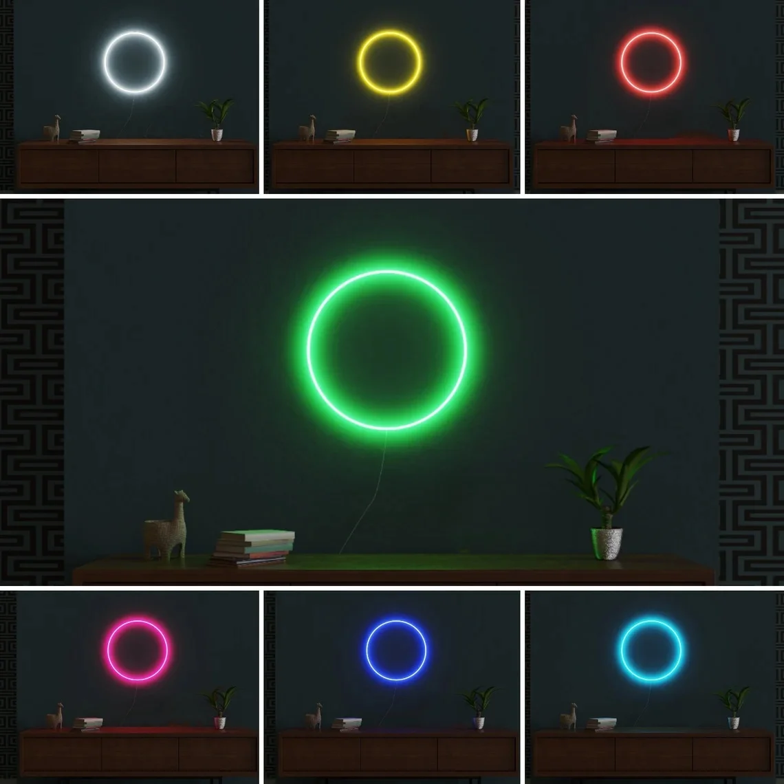 ZEN Circle Neon Sign Japanese Enso Sign Wall Decor Home Neon Sign Glow Circle Portal Lamp