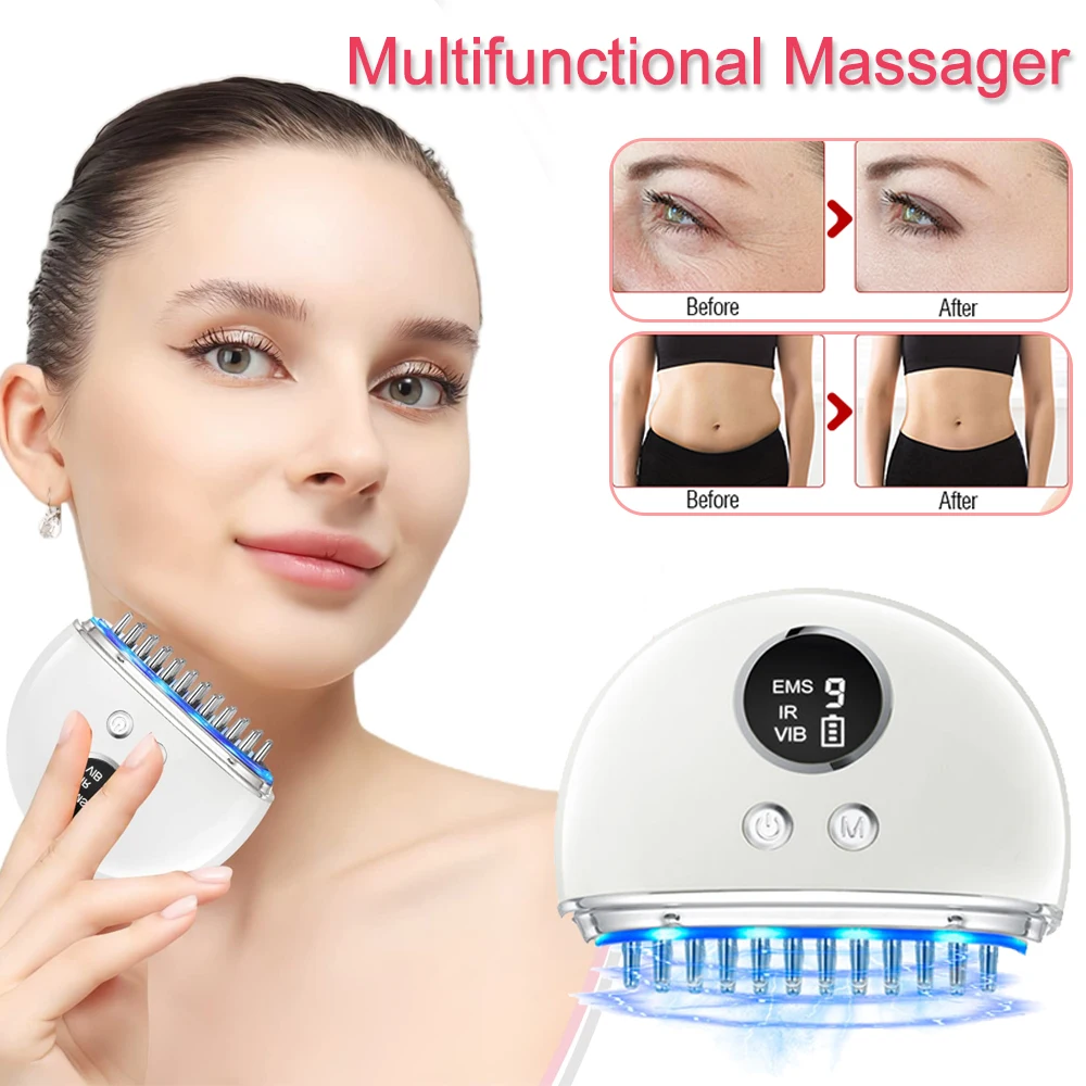 massagem facial de microcorrente ferramentas elétricas de gua sha elevador facial dispositivo de aperto massageador de couro cabeludo para crescimento de cabelo alívio de dores corporais emagrecedor massageador facial