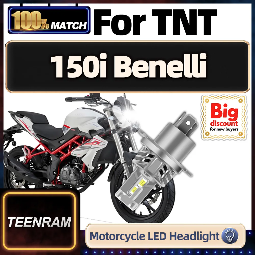 

TEENRAM For TNT 150i Benelli 1X 2X Motorcycle LED Headlight Bulbs Canbus Hi/Lo Moto Motorbike Headlamp Ampoules Easy To Install