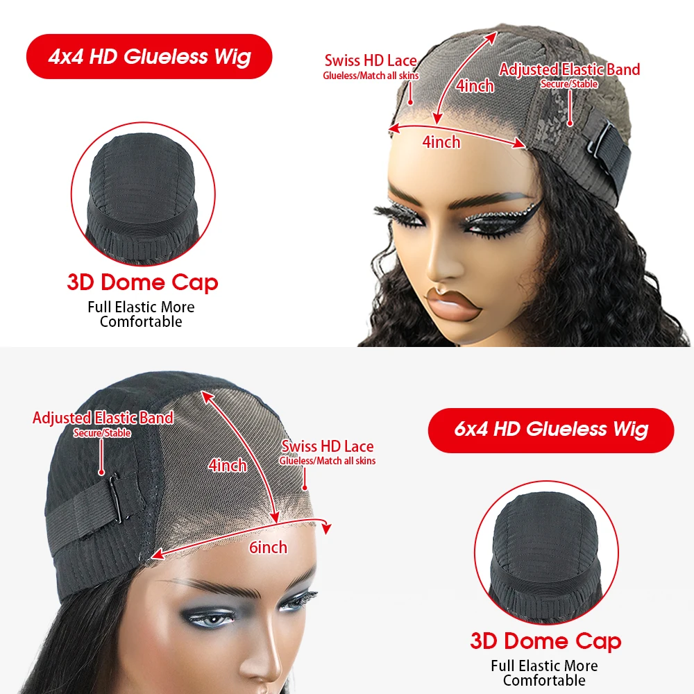 Pre Cut No Glue Bone Straight Glueless Wigs Human Hair For Women Brazilian Glueless Wig Human Hair Ready To Wear Preplucked 200% image 6