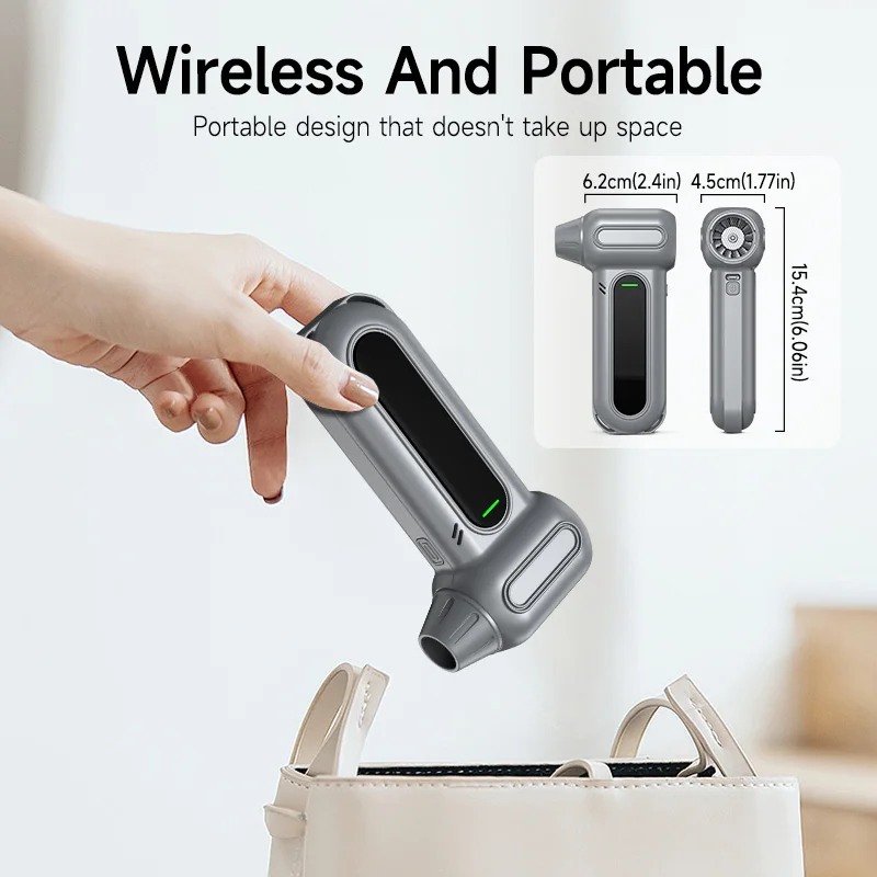Electric Compressed Air Duster with Brushless Motor 8000mAh 3-Gear Adjustable Cordless Air Blower Gun for Computer Keyboard PC image 4