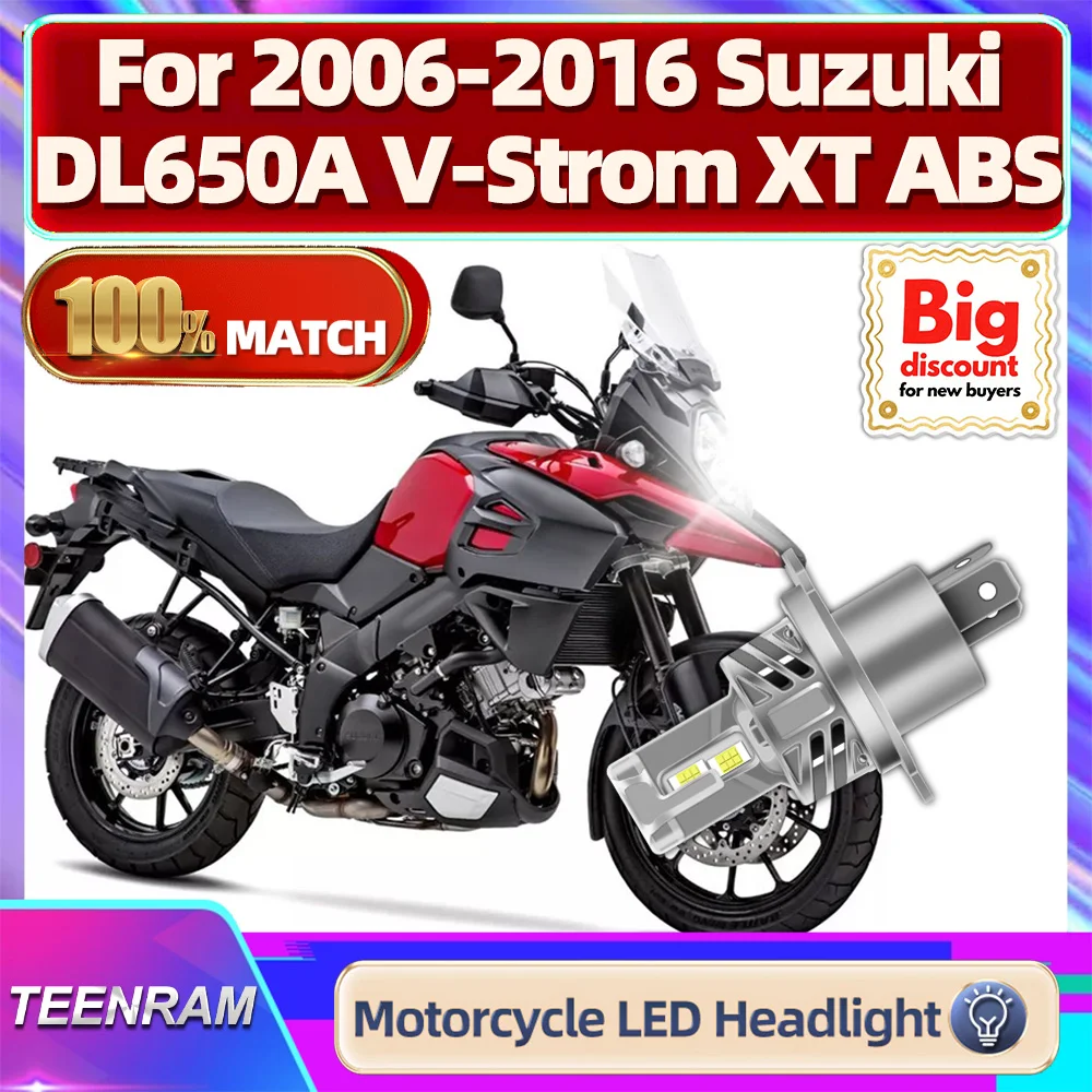 

TEENRAM For Suzuki DL650A V-Strom XT ABS 2006-2016 20000LM Motorcycle LED Headlight Bulb 150W Moto Motorbike Headlamp Ampoule