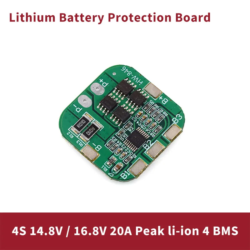 

Lithium Battery Protection Board 20A Current Limiting Protector 4 Series 14.8V Pcm for Lithium LicoO2 Limn2O4 18650 Li Battery