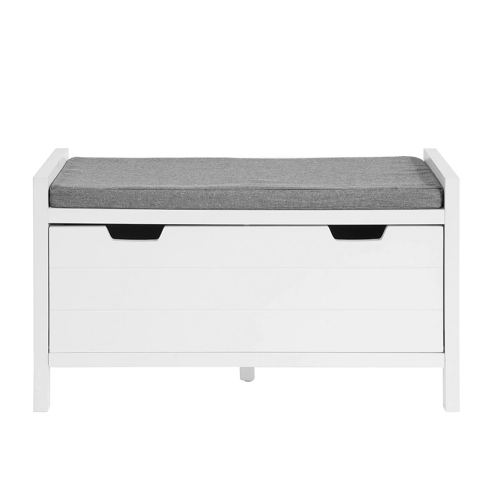 SoBuy FSR97 Banco con cojín de asiento, banco para zapatos con espacio de almacenamiento, Zapatero, banco para zapatos, reposapiés con solapa