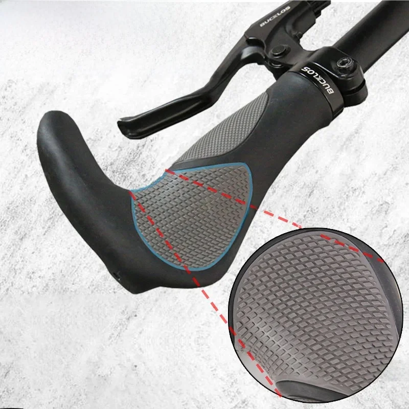 AliExpress BUCKLOS MTB Handlebar Grips Ergonomics Sheep Horn Sub Bike Handle Shockproof MTB Cuffs Extended Bar End Bicycle Grip