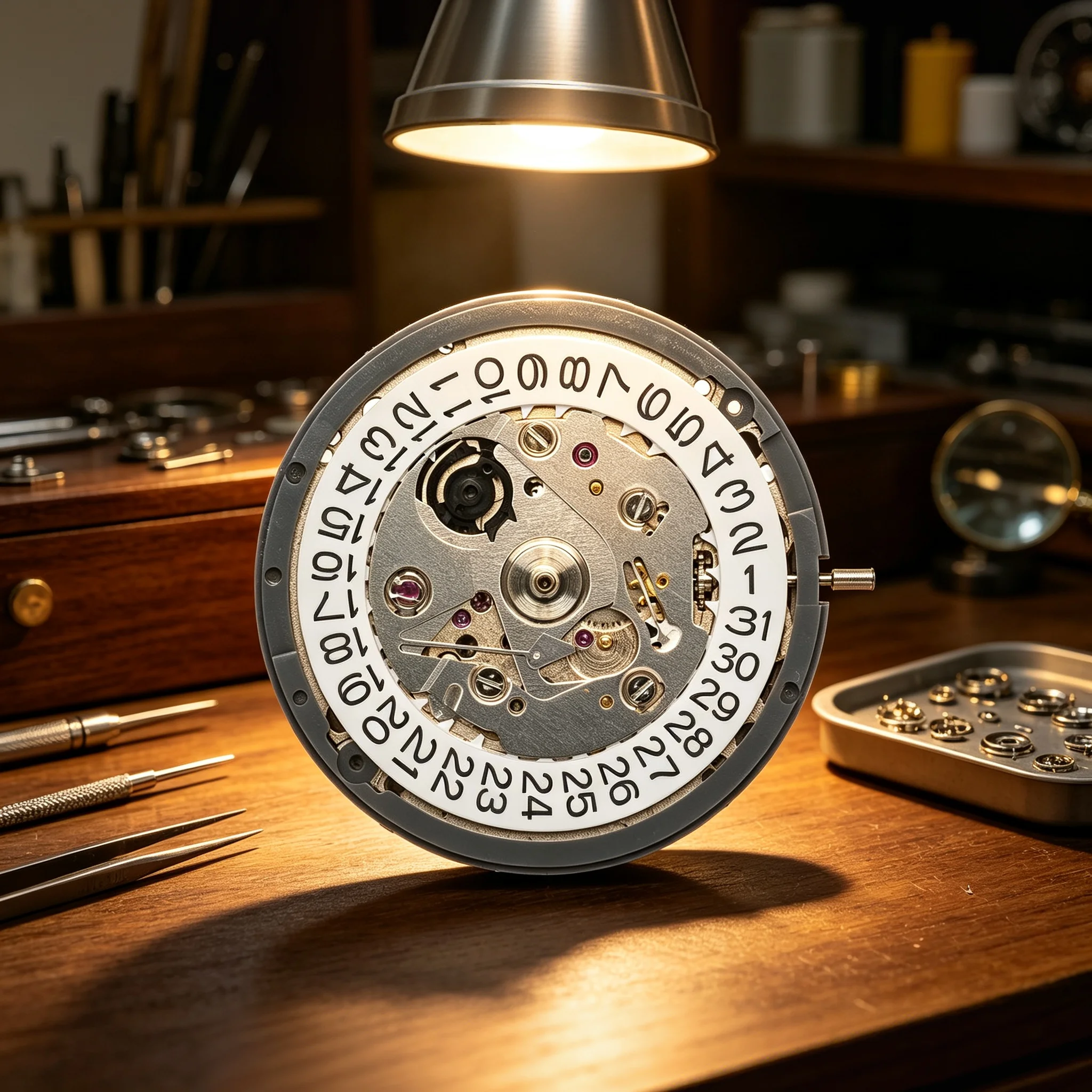 NH35 NH35A Automatic Watch Movement with Date Display at 3 O'Clock White Date Disc Replacement Mechanical Movement for Watch Repair Modding