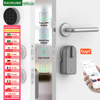 RAYKUBE A1 Pro Tuya BEL Smart Electronic Door Lock Set with Fobs/Wireless Keypad/Smart Key Smart Life/Tuya APP Remote Unlock