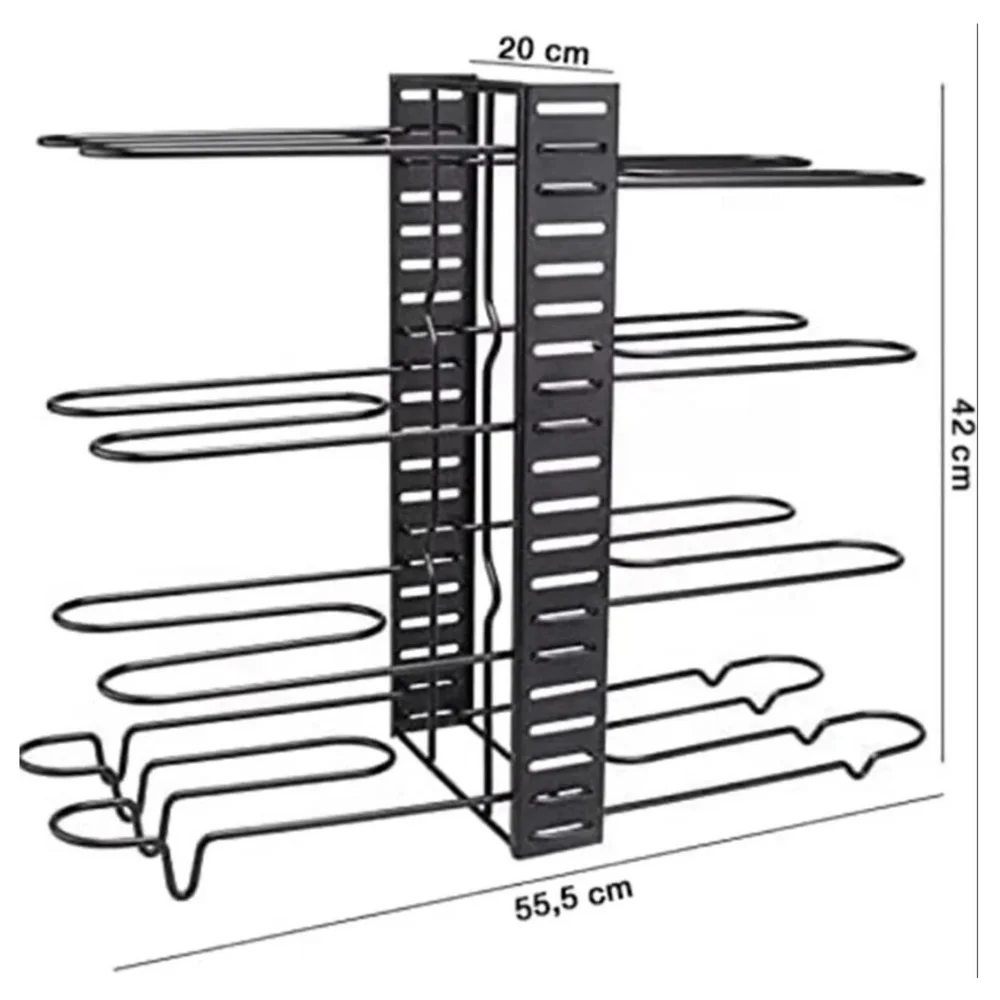 Multifunctional Pot Pan Storage Rack 8 Tiers Pot Frying Pan Lid Storage Rack Organizer Kitchen Pot Stand Holder Pans Holder Dowe