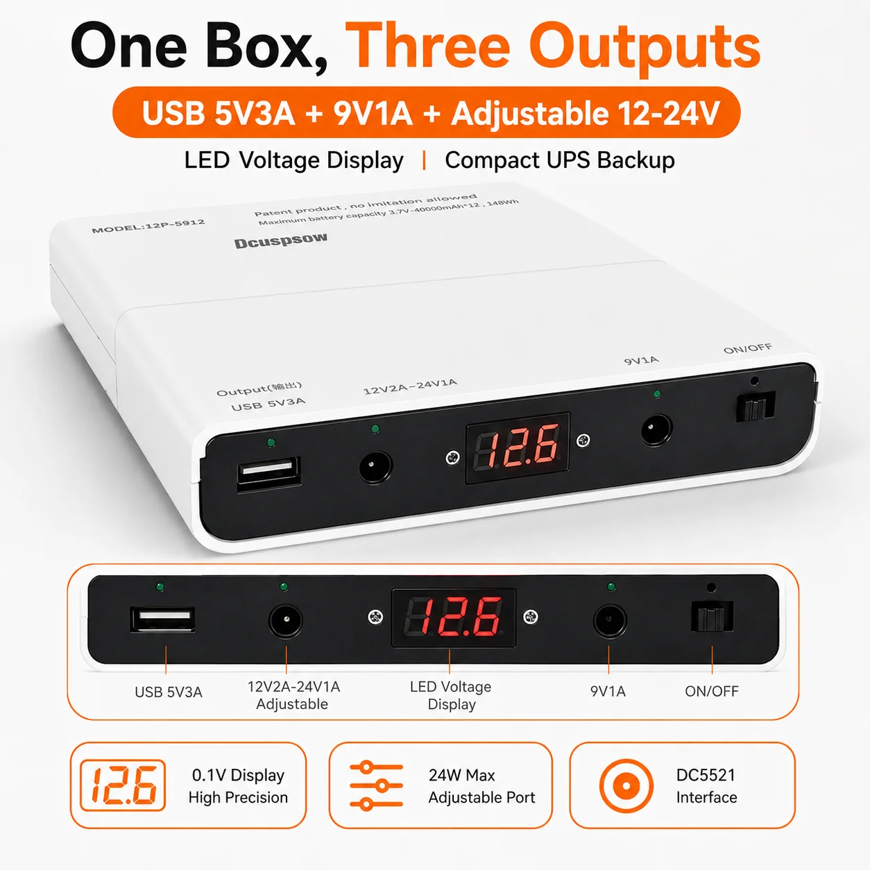 Obudowa na 12 baterii 18650 UPS, konfiguracja 3S4P, bezlutowa, DIY, obudowa power banku, zasilanie awaryjne 5V 9V 12-24V do routera, modemu. — zdjęcie produktu 6