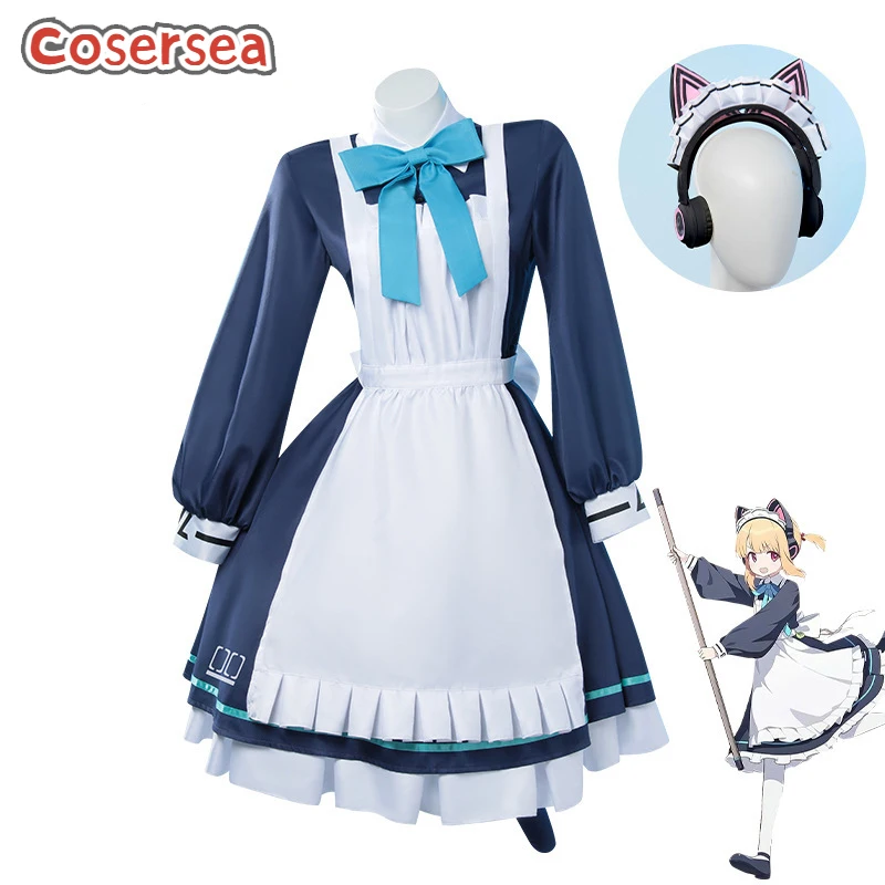 

Костюм для косплея Cosersea Saiba Momoi из Blue Archive, женское платье горничной для ролевых игр на Хэллоуин, праздничная униформа, полный комплект