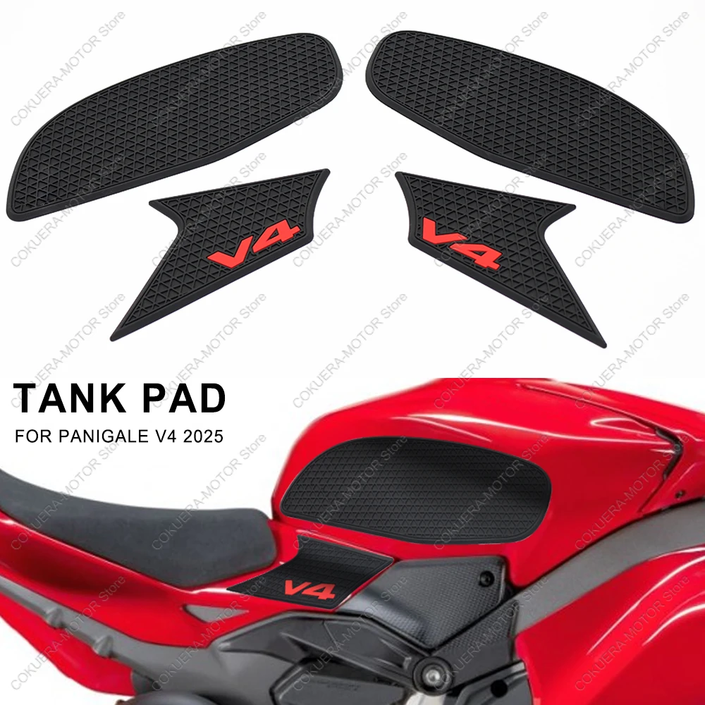 

for Panigale V4 2025 Motorcycle Tank Pads Rubber Protection Sticker Decals Anti Slip Side Tank Pad