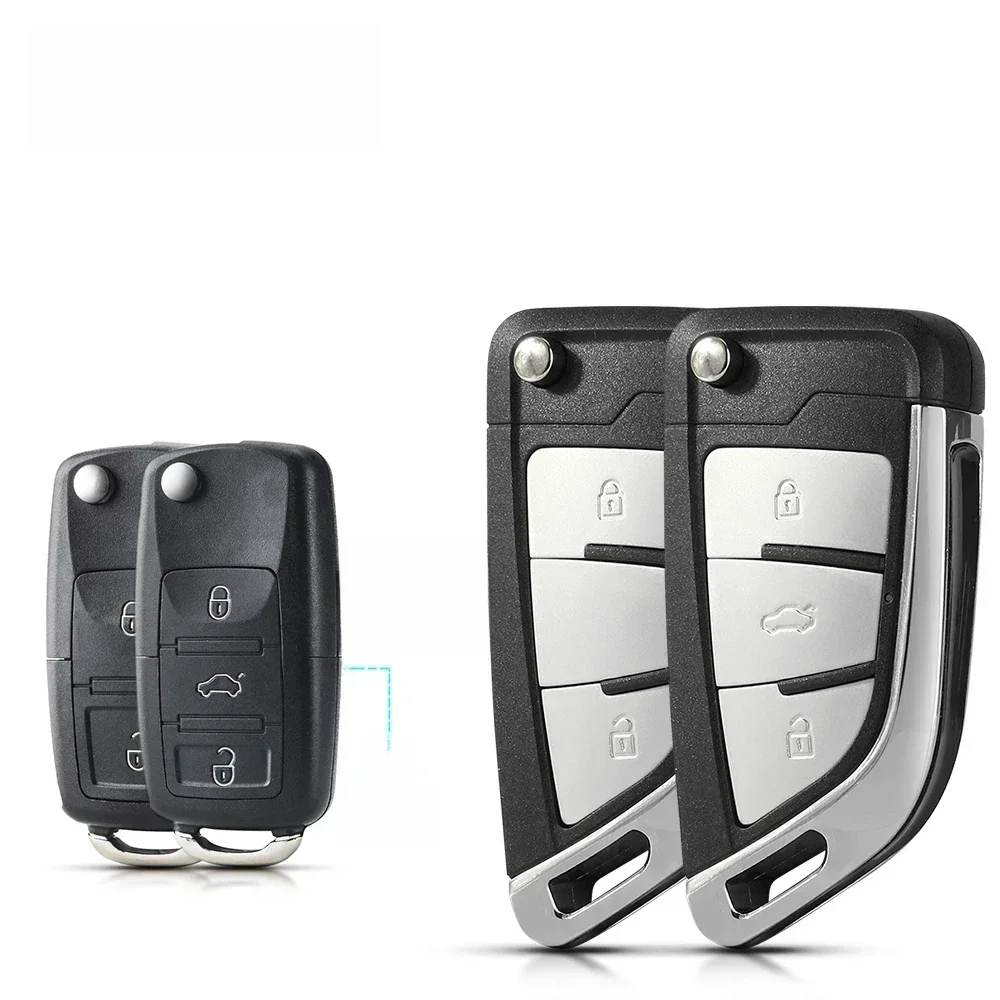 KEYYOU 1 pièces pour VW pour Volkswagen MK4 Bora Golf 4 5 6 Passat Polo Bora Touran modifié 2 3 boutons coque de clé de voiture pliante à distance